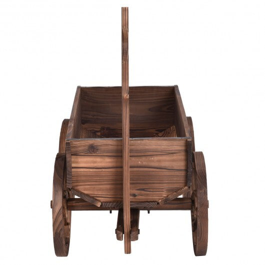 Wood Wagon Planter Pot Stand with Wheels LuxuryLifeWay Online Store