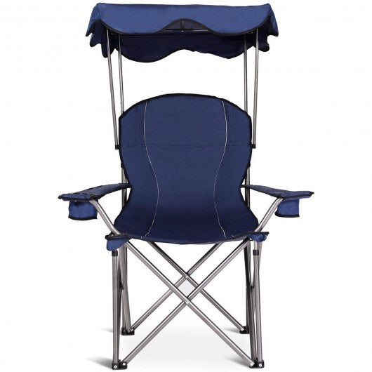 Portable Folding Beach Canopy Chair with Cup Holders-Blue - Color: Blue LuxuryLifeWay Online Store
