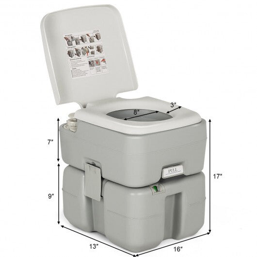 5.3 Gallon Portable Travel Toilet with Piston Pump Flush LuxuryLifeWay Online Store