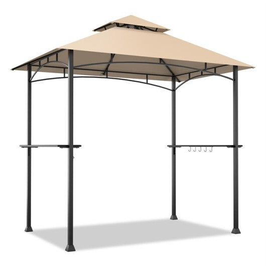 8 x 5 Feet Outdoor Barbecue Grill Gazebo Canopy Tent BBQ Shelter-Wine LuxuryLifeWay Online Store