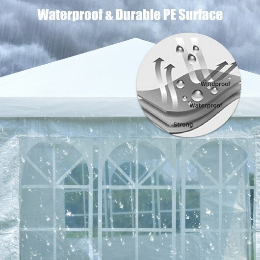 10 x 20 Feet 6 Sidewalls Canopy Tent with Carry Bag-White LuxuryLifeWay Online Store
