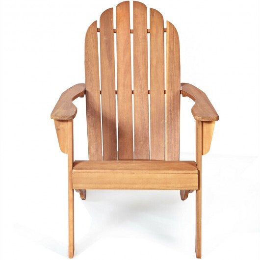 Acacia Wood Outdoor Adirondack Chair with Ergonomic Design-Natural - Color: Natural LuxuryLifeWay Online Store
