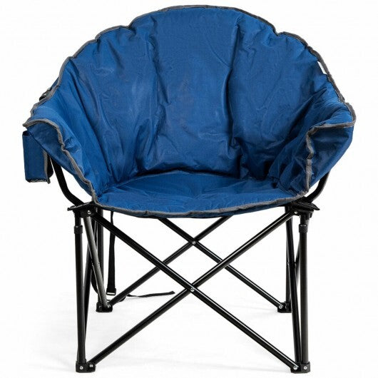 Folding Camping Moon Padded Chair with Carrying Bag-Gray LuxuryLifeWay Online Store