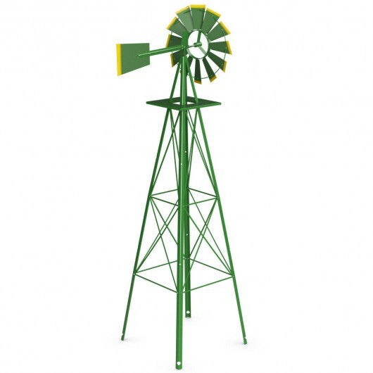 8 Feet Windmill Metal Ornamental Wind Wheel Weather Resistant-Gray LuxuryLifeWay Online Store