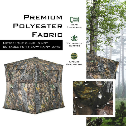 3 Person Portable Pop-Up Ground Hunting Blind with Tie-downs LuxuryLifeWay Online Store
