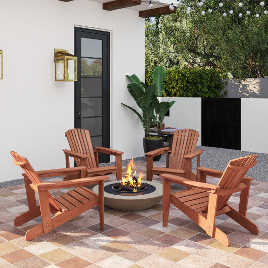 Solid Wood Adirondack Chair with High Backrest and Wide Armrests LuxuryLifeWay Online Store
