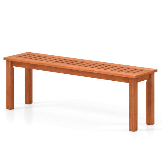 47 Inch Patio Wood Bench with Slatted Seat 2-Person LuxuryLifeWay Online Store