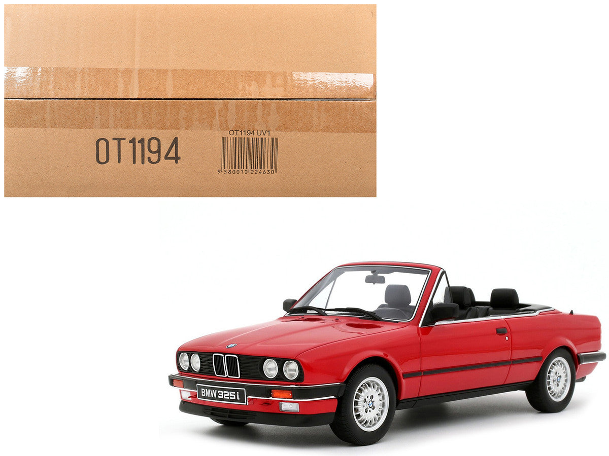 1986 BMW 325i Convertible Bright Red Limited Edition to 2000 pieces Worldwide 1/18 Model Car by Otto Mobile LuxuryLifeWay Online Store