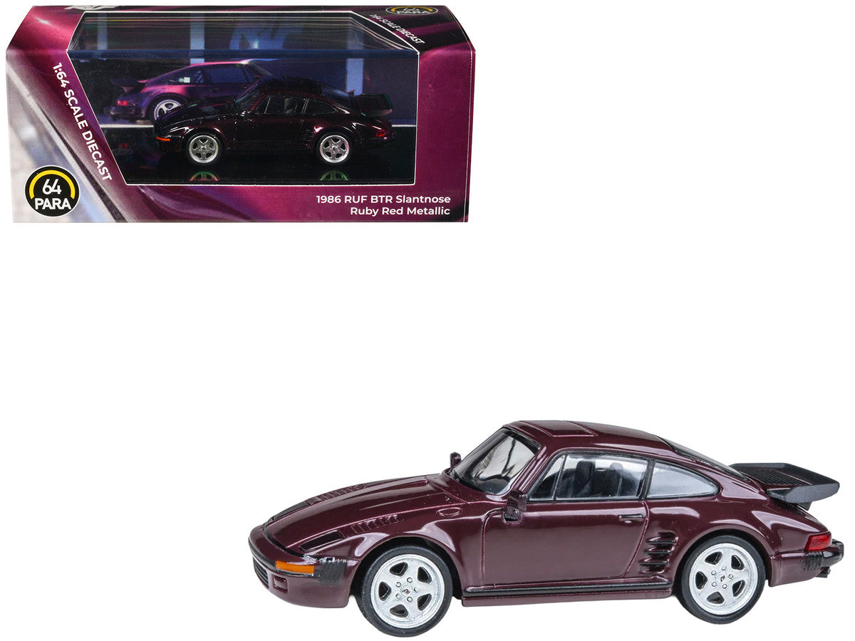1986 RUF BTR Slantnose Ruby Red Metallic 1/64 Diecast Model Car by Paragon Models LuxuryLifeWay Online Store