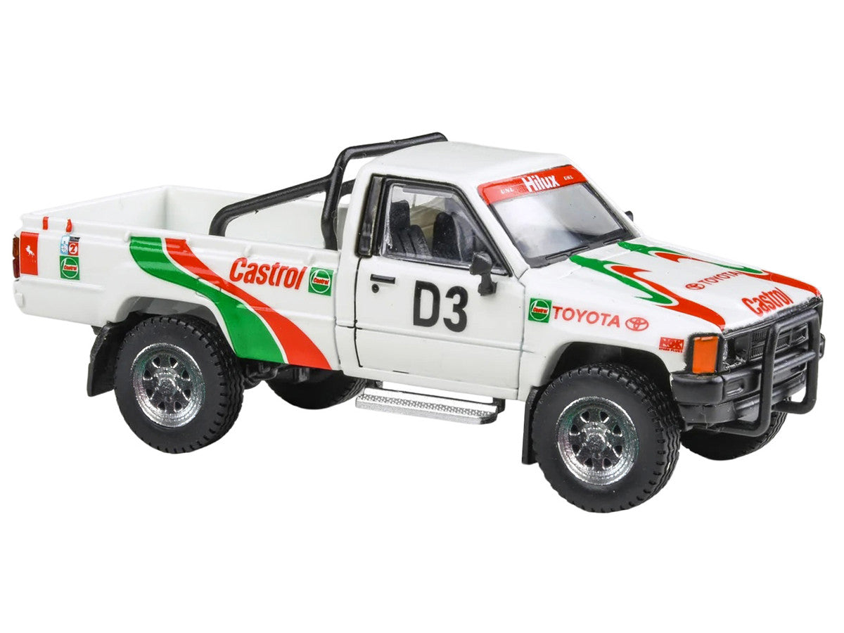 Toyota Hilux Pickup Truck #D3 "Castrol" White with Graphics "Rustenburg 400 Rally" (1995) 1/64 Diecast Model Car by Paragon Models LuxuryLifeWay Online Store