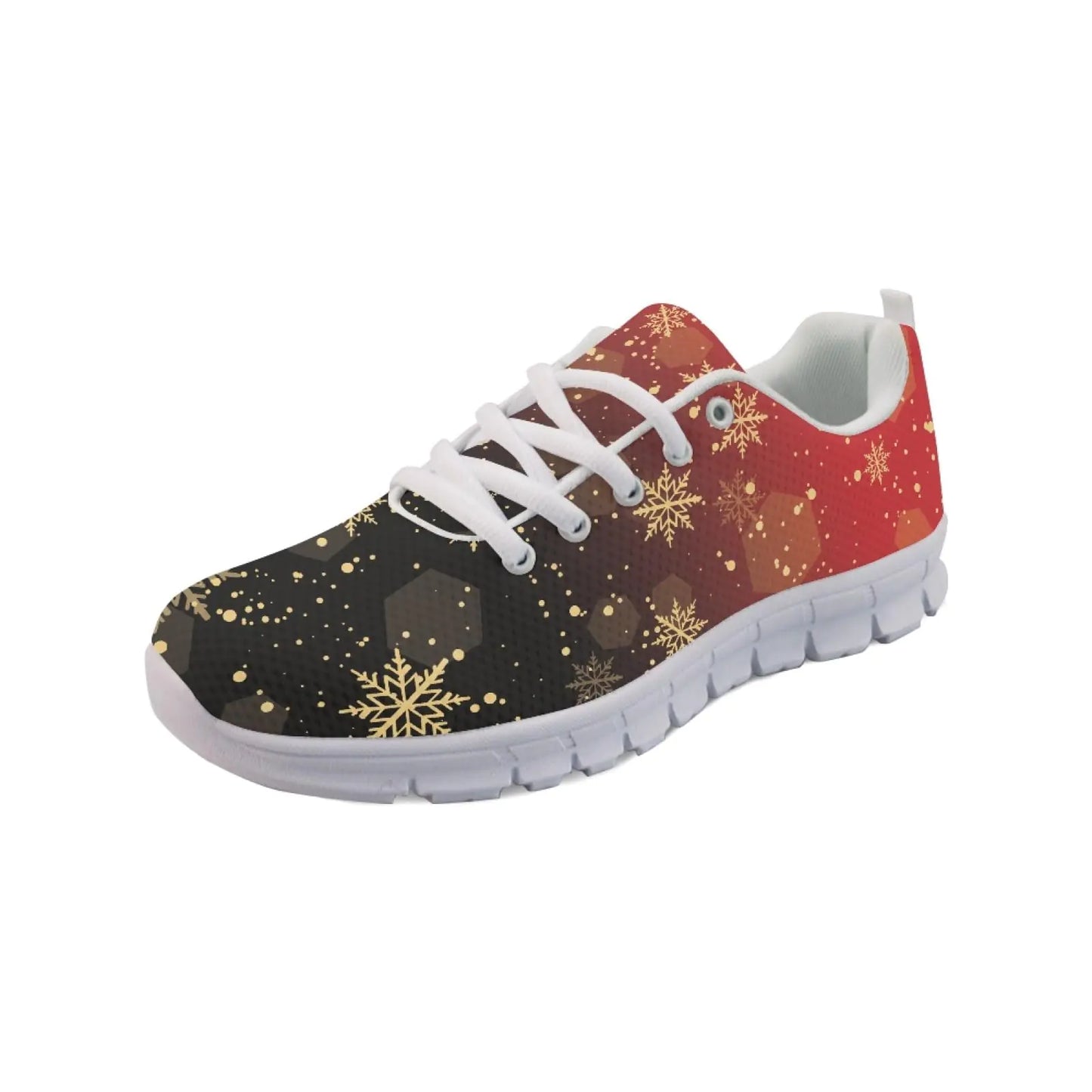 Wanyint Snowflake Print Women Sneakers Breathable Road Running Shoes Tennis Shoes Work Shoes Lightweight Athletic Shoes for Daily Travel