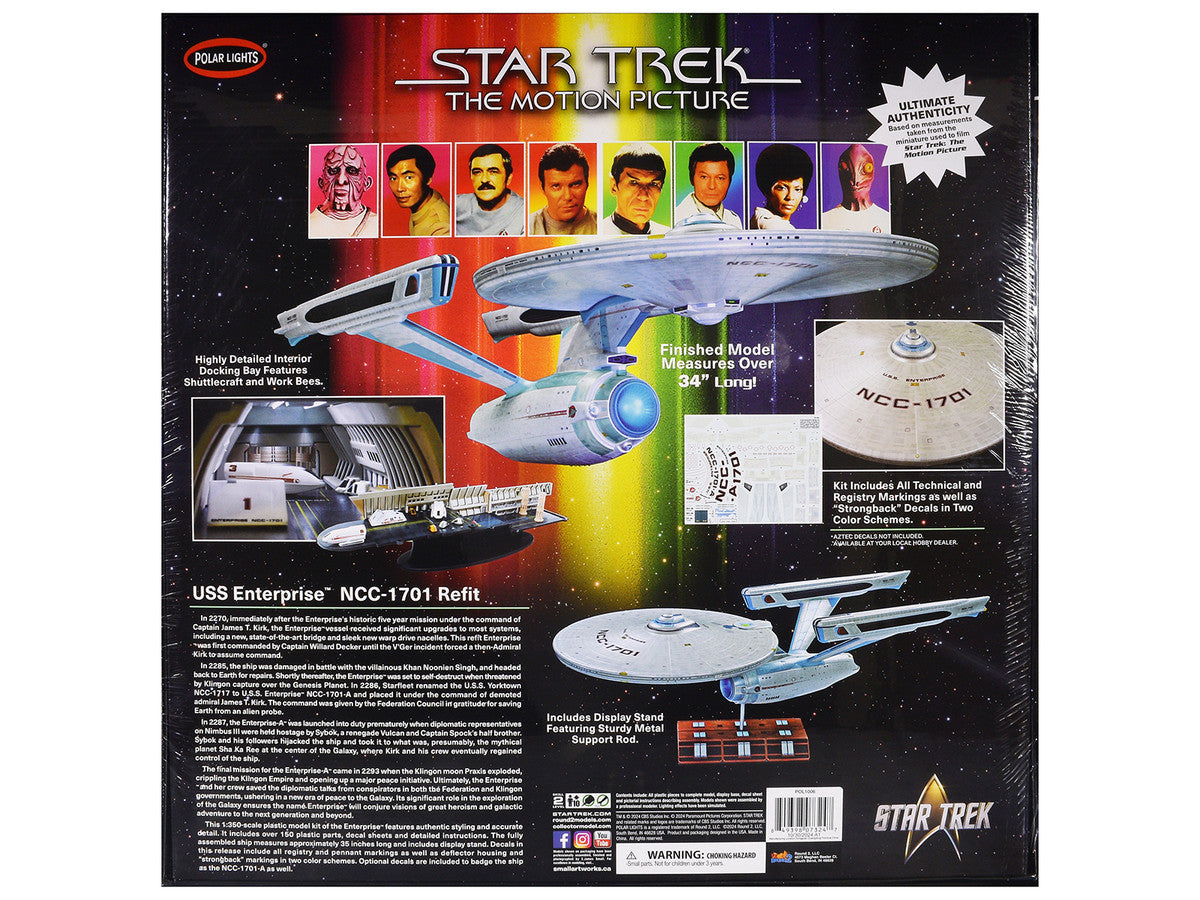 Skill 2 Model Kit U.S.S. Enterprise NCC-1701 Refit Spaceship "Star Trek: The Motion Picture" (1979) Movie 1/350 Scale Model by Polar Lights LuxuryLifeWay Online Store