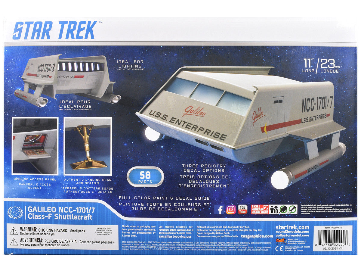 Skill 2 Model Kit Galileo Shuttlecraft "Star Trek: The Original Series" (1966-1968) TV Series 1/32 Scale Model by Polar Lights LuxuryLifeWay Online Store