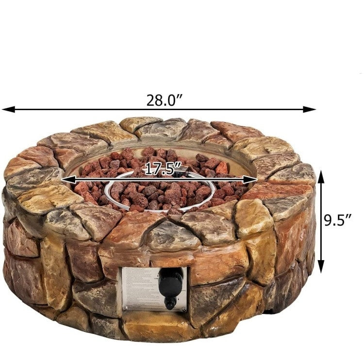 40,000 BTU Outdoor Circle Stone Gas Propane Fire Pit LuxuryLifeWay Online Store