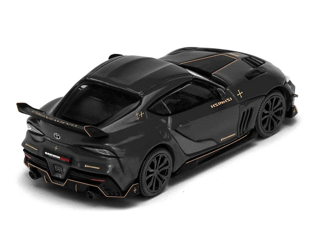 Toyota Supra DarwinPro Black with Gold Accents "Enigma Exclusive Edition" 1/64 Diecast Model Car by Pop Race LuxuryLifeWay Online Store