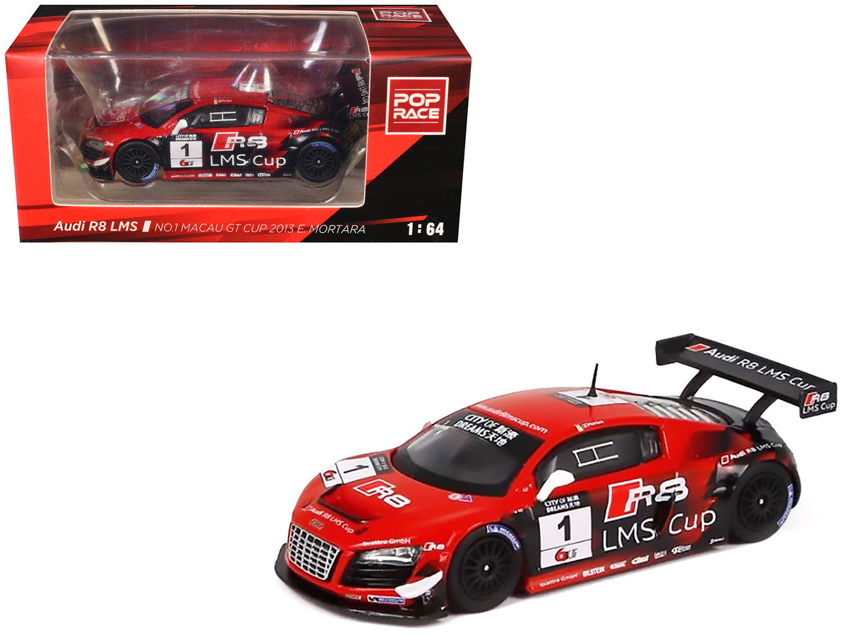 Audi R8 LMS #1 Edoardo Mortara Winner "Macau GT Cup" (2013) 1/64 Diecast Model Car by Pop Race LuxuryLifeWay Online Store
