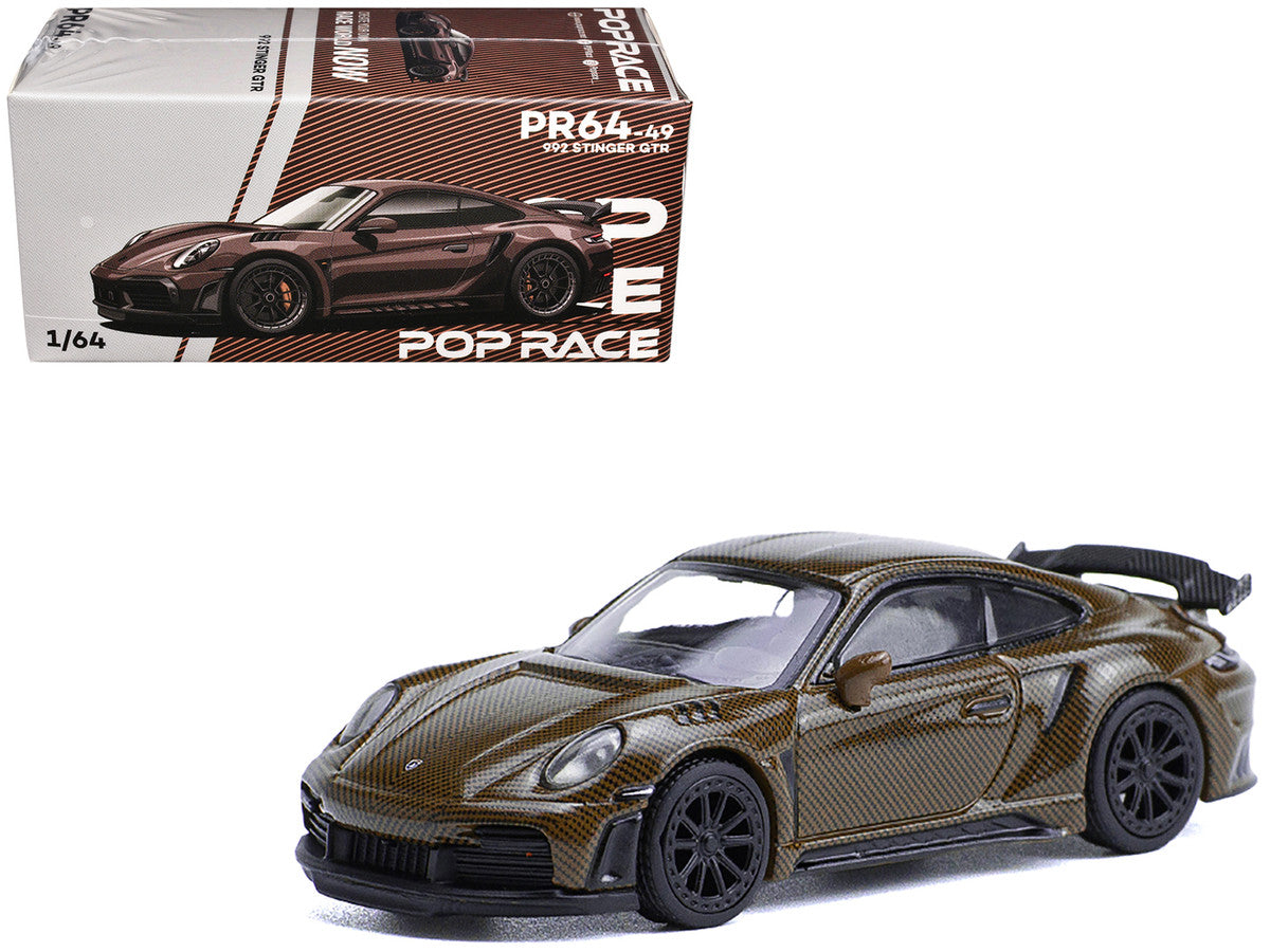 992 Stinger GTR Brown Carbon 1/64 Diecast Model Car by Pop Race LuxuryLifeWay Online Store