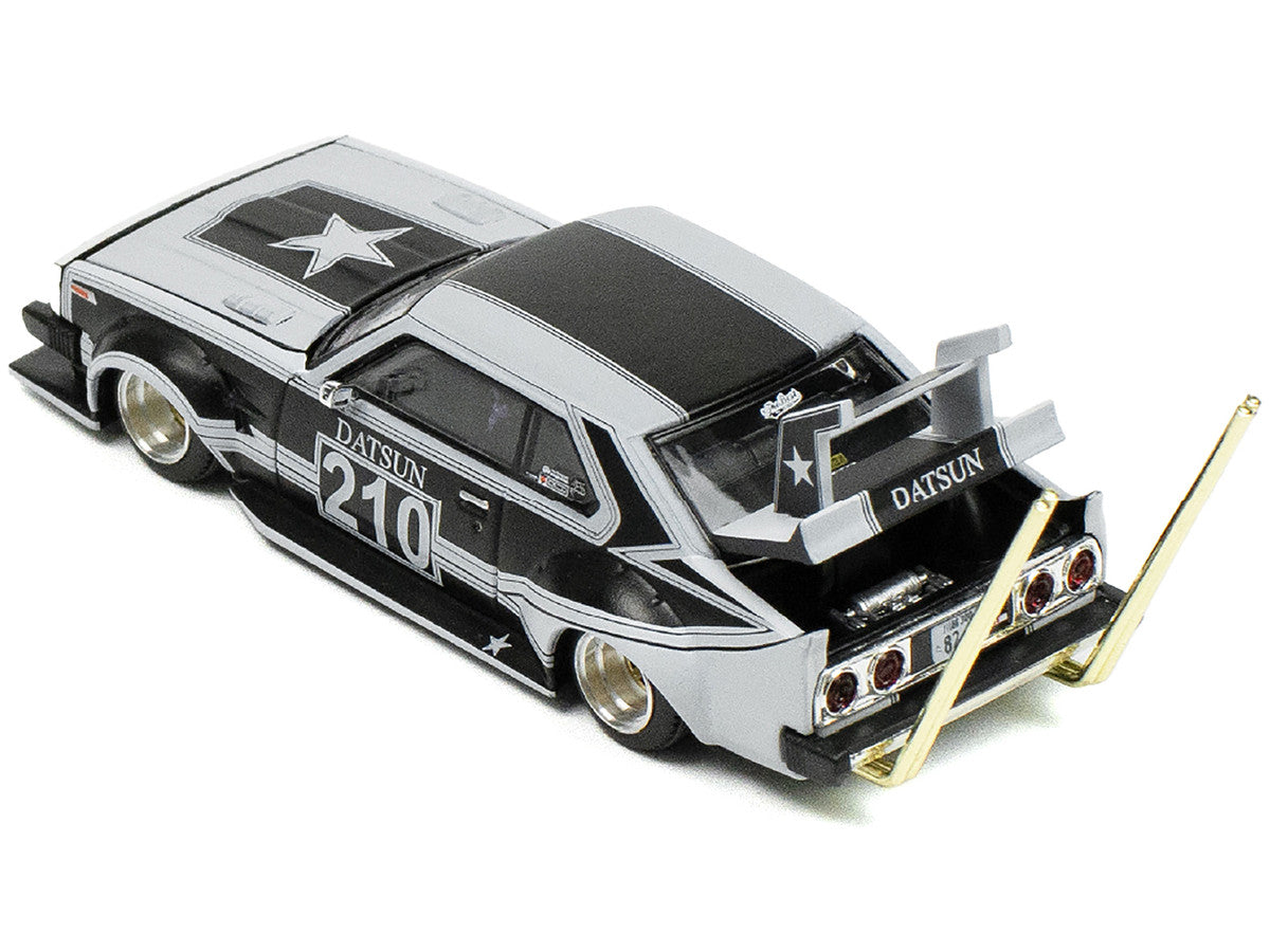 Skyline C210 "Bosozoku Style" RHD (Right Hand Drive) #210 Matt Black and Silver 1/64 Diecast Model Car by Pop Race LuxuryLifeWay Online Store