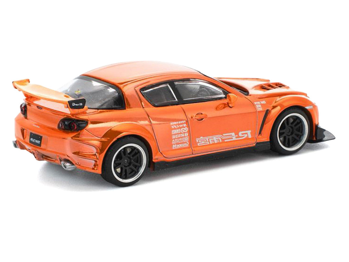Mazda RX8 RE-Amemiya Widebody RHD (Right Hand Drive) Orange Chrome 1/64 Diecast Model Car by Pop Race LuxuryLifeWay Online Store