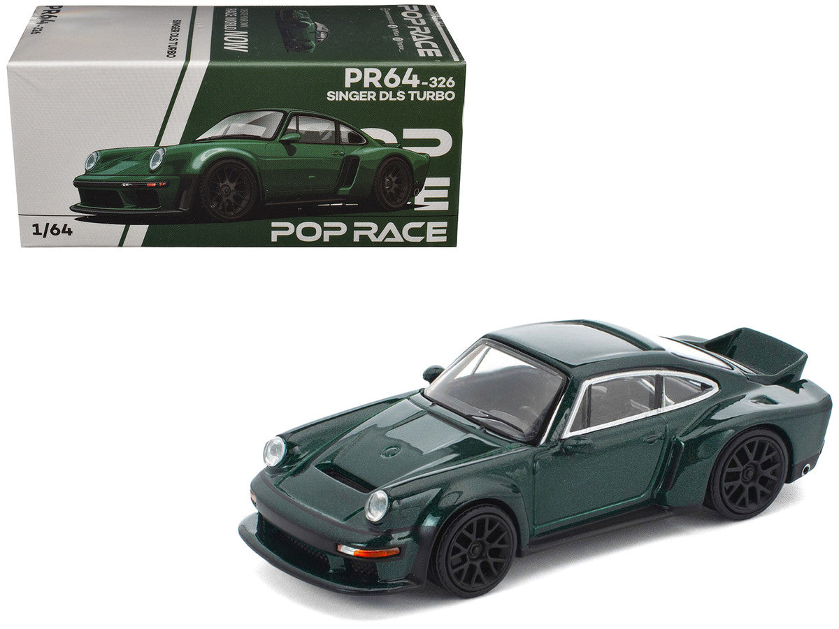 Singer DLS Turbo Green Metallic 1/64 Diecast Model Car by Pop Race LuxuryLifeWay Online Store