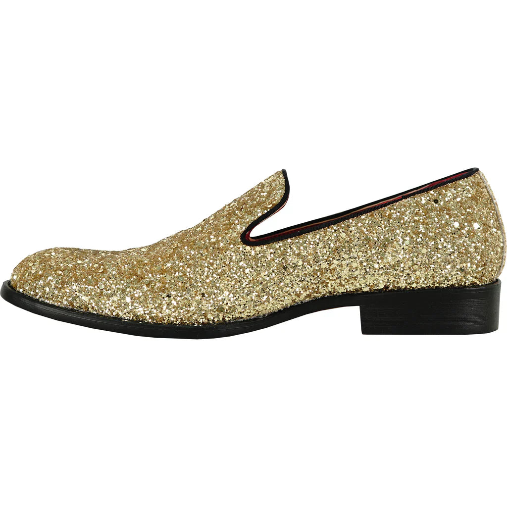 BRAVO Men Dress Shoe PROM-8 Loafer Shoe for Prom & Wedding Gold LuxuryLifeWay Online Store