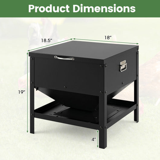 Large Capacity Chicken Feeding Box with Openable Lid-Black LuxuryLifeWay Online Store