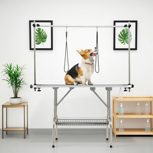 Foldable Dog Grooming Table with Height Adjustable Arms-Black LuxuryLifeWay Online Store