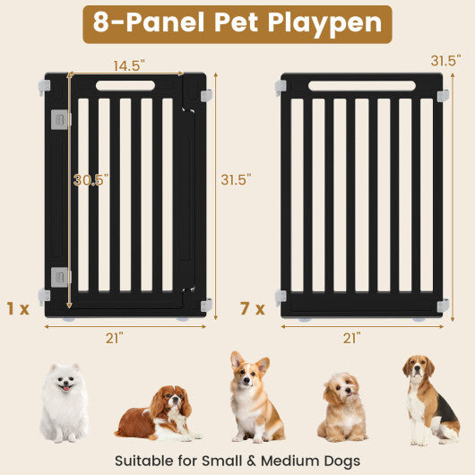 31.5" Height Indoor Outdoor Dog Playpen with 8 Panels-White LuxuryLifeWay Online Store