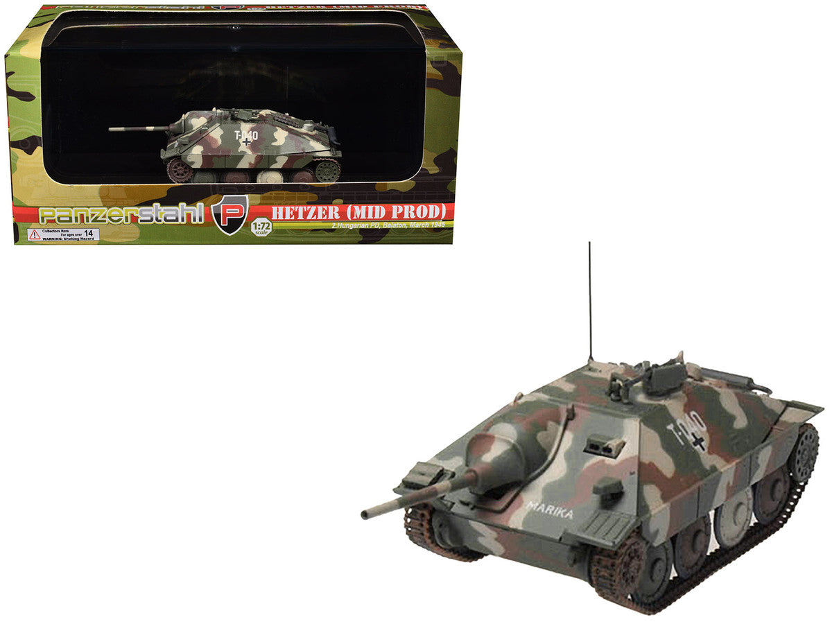 Hetzer (Mid Prod) Tank Destroyer "T-040 Marika 2nd Hungarian Panzer Division Balaton" (1945) German Army 1/72 Diecast Model by Panzerstahl LuxuryLifeWay Online Store