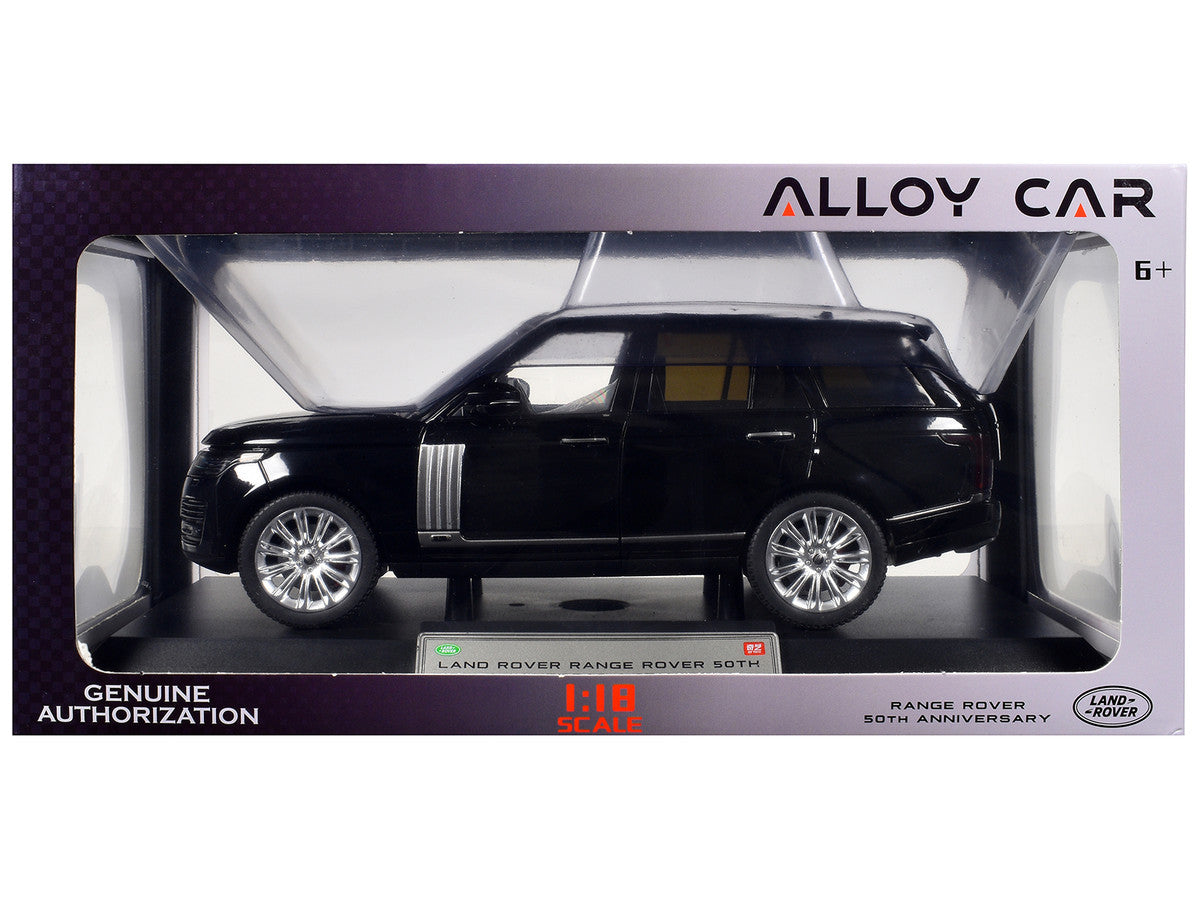 Land Rover Ranger Rover 50th Anniversary Black Metallic with Sunroof 1/18 Diecast Model Car by Heimanba LuxuryLifeWay Online Store