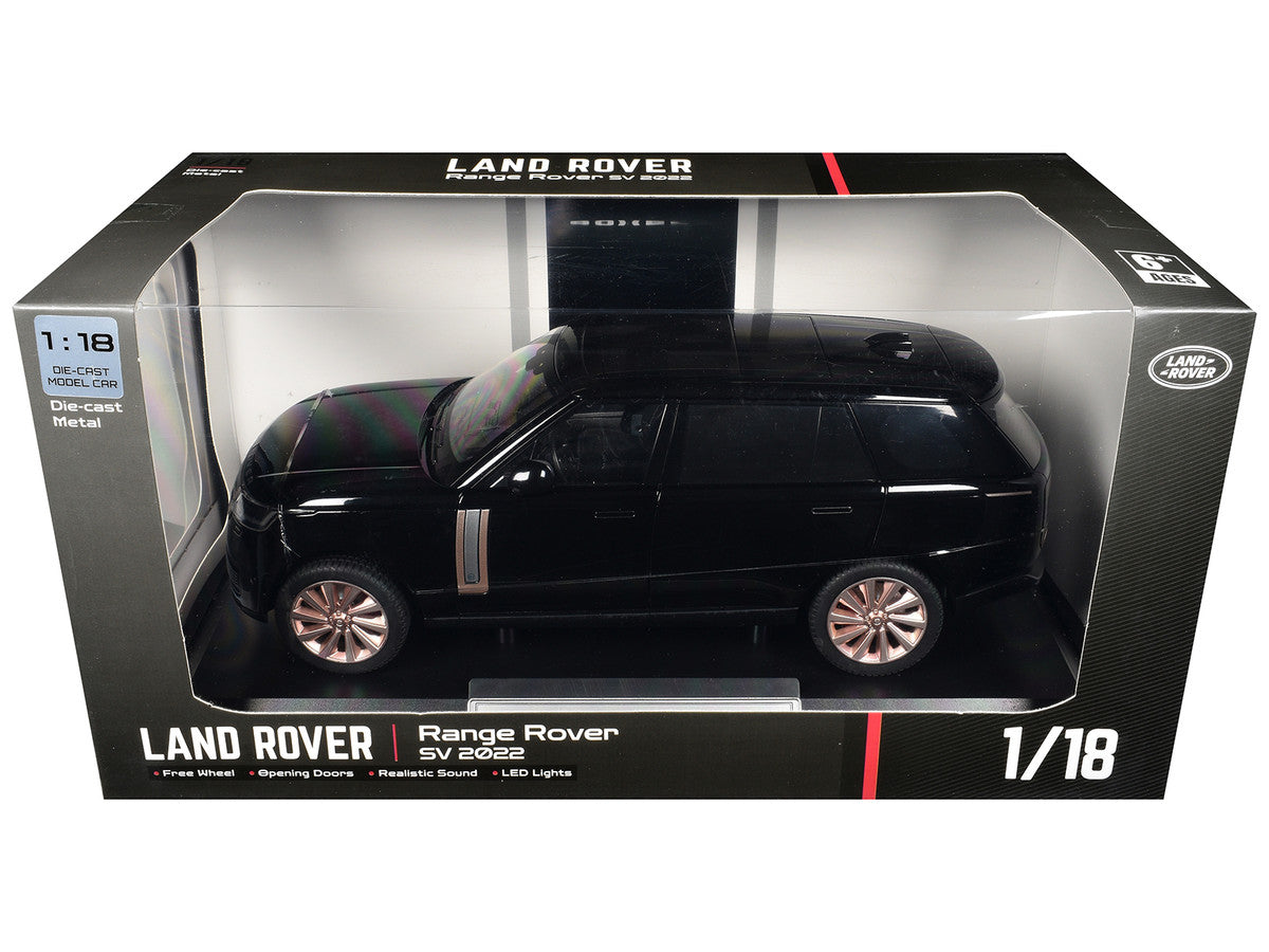 2022 Land Rover Range Rover SV Black Metallic with Moonroof 1/18 Diecast Model Car by Heimanba LuxuryLifeWay Online Store
