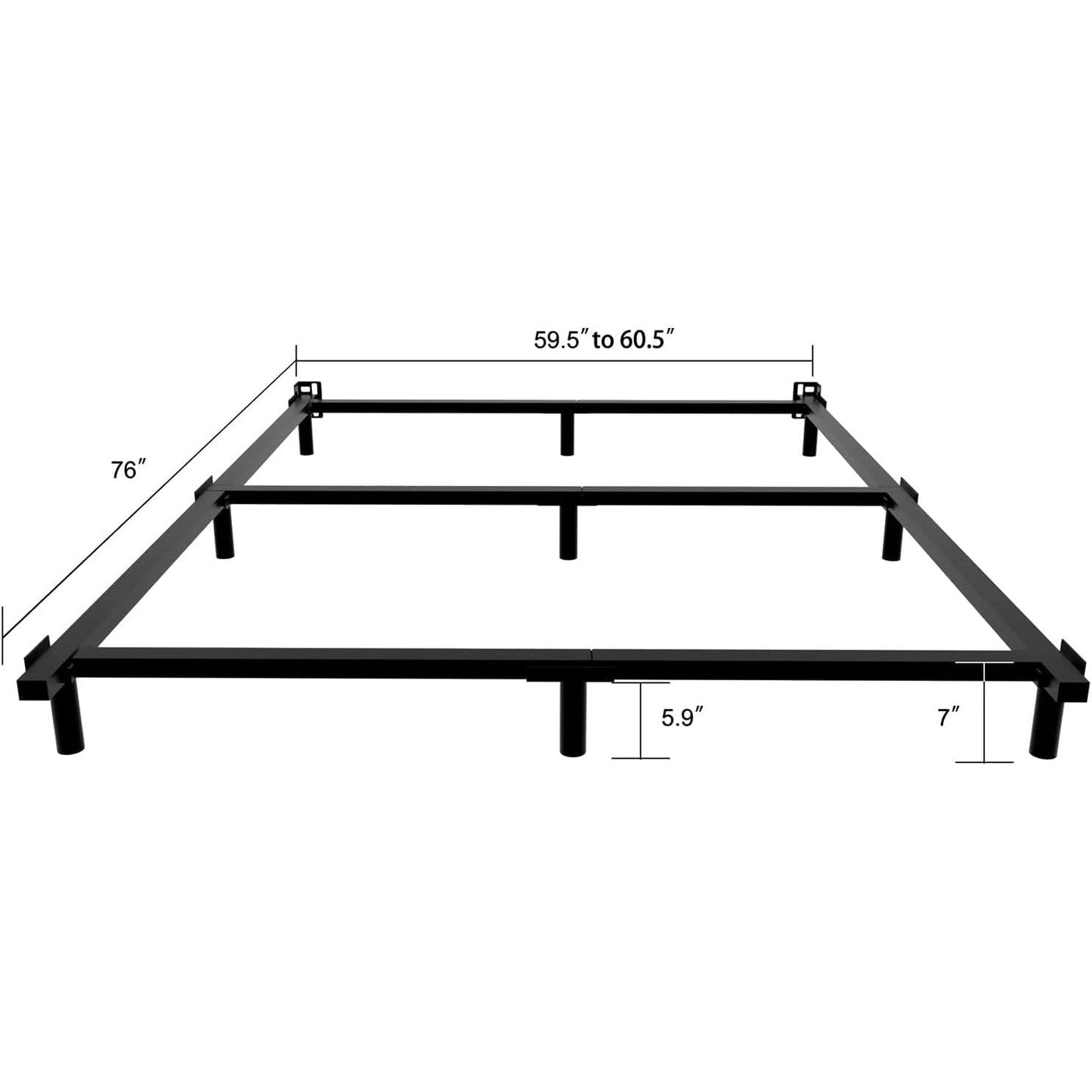 Queen 9-Leg Metal Bed Frame with Headboard Brackets 3,000 lbs. Max Weight Limit LuxuryLifeWay Online Store