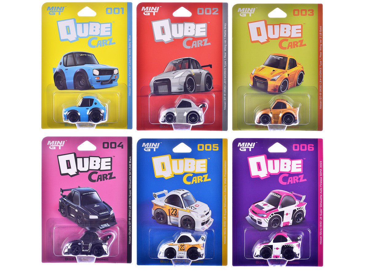 "QubeCarz" Series #1 Set of 6 pieces 1/64 Diecast Model Cars by Mini GT LuxuryLifeWay Online Store