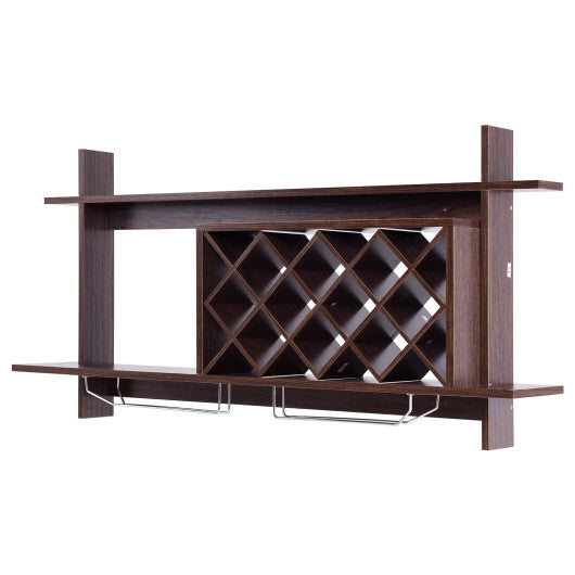 3-in-1 Dining Set: Windsor Chairs Industrial Sideboard & Wall-Mount Wine Rack Combo LuxuryLifeWay Online Store
