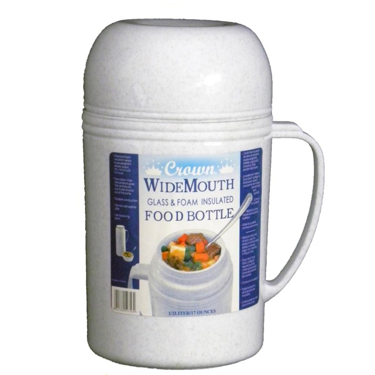 Brentwood 0.5L Wide Mouth Glass Vacuum / Foam Insulated Food Thermos LuxuryLifeWay Online Store