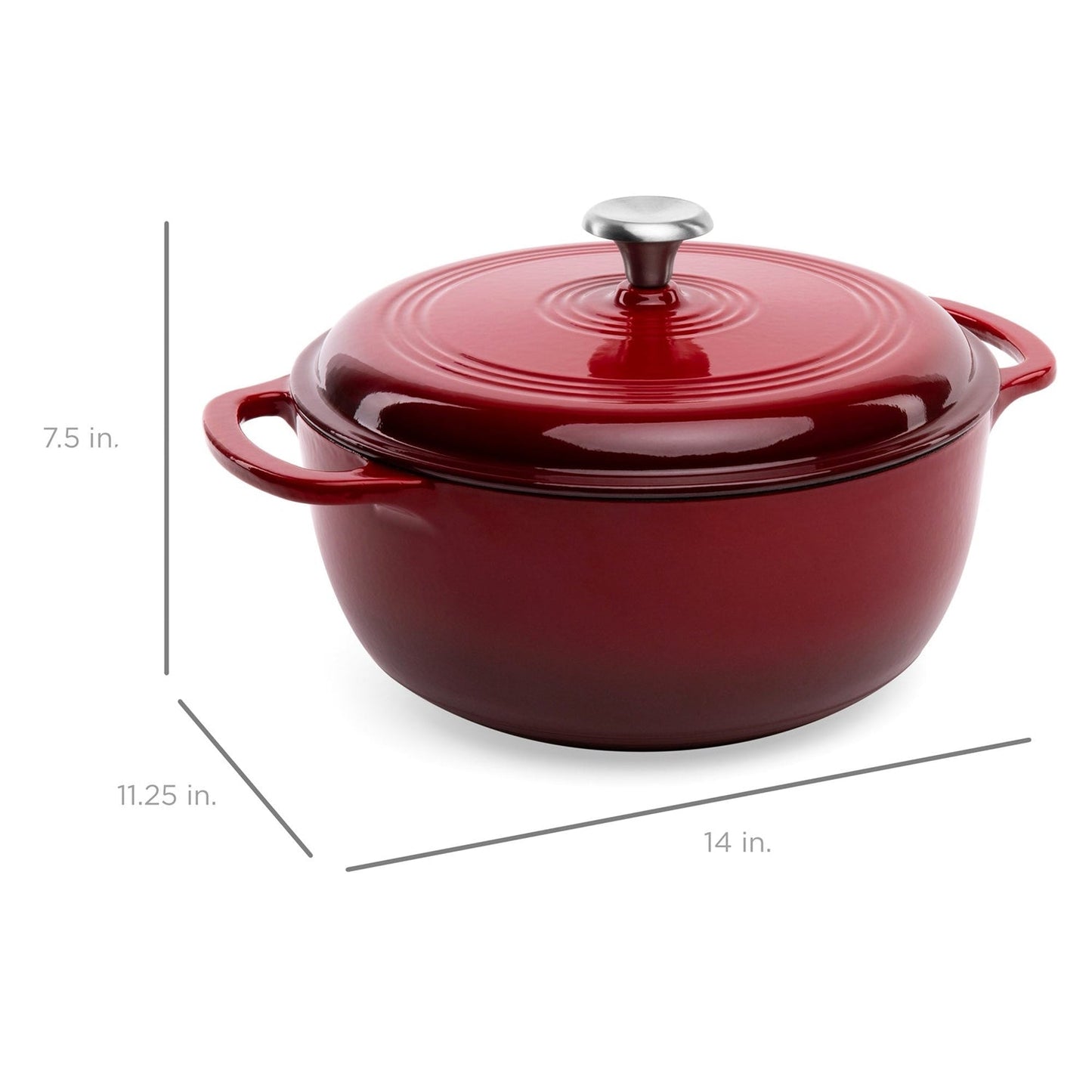 6 Quart Large Red Enamel Cast-Iron Dutch Oven Kitchen Cookware LuxuryLifeWay Online Store