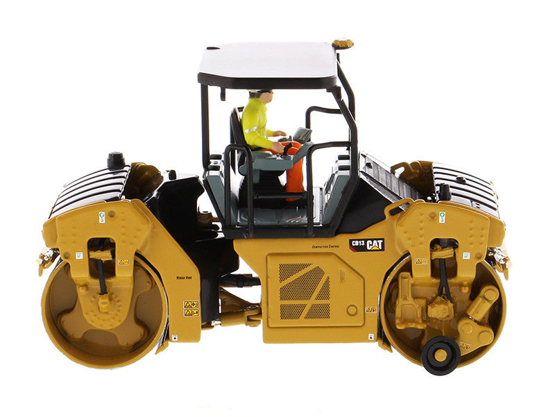 CAT Caterpillar CB-13 Tandem Vibratory Roller with ROPS (Roll Over Protective Structure) and Operator "High Line Series" 1/50 Diecast Model by Diecast Masters LuxuryLifeWay Online Store