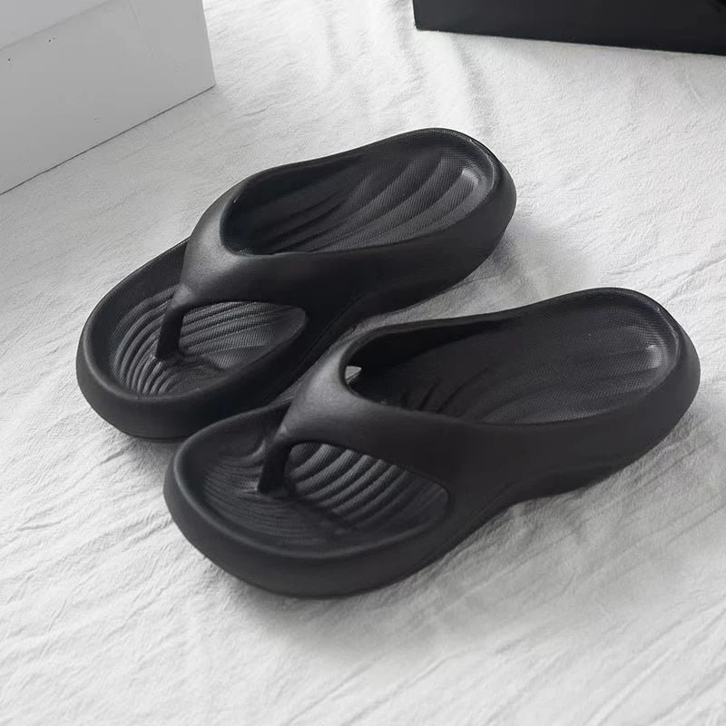 Women Stylish EVA Flip-Flops Comfortable Soft Anti-Slip Anti-Odor Fashionable Versatile for Beach Summer Casual Wear Beach Shoes LadyShow.Store