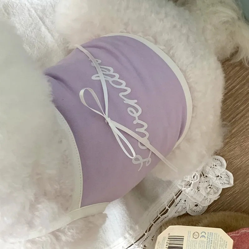 Summer Letter Printed Puppy Sling Breathable Teddy Vest Small Dog Bow T-shirt Casual Dog Clothes Pet Supplies Pi-Mart