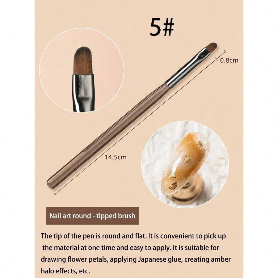 Acrylic Nail Brush Set Acrylic Powder Brush PolyExtension Gel Brush Nail Polish Carving Pen ForWomen Home Solon Diy Nail Art Brushes NailPen,Pinceau Ongle Gel Tri Light Beauty