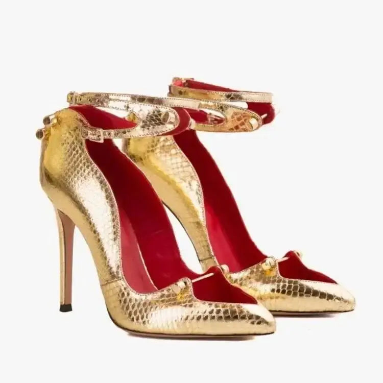 2026 Runway Women Pumps Crystal Metal Decoration High Heels Sandals For Women Luxury Designer Nightclubs Banquets Female Shoes Pi-Mart