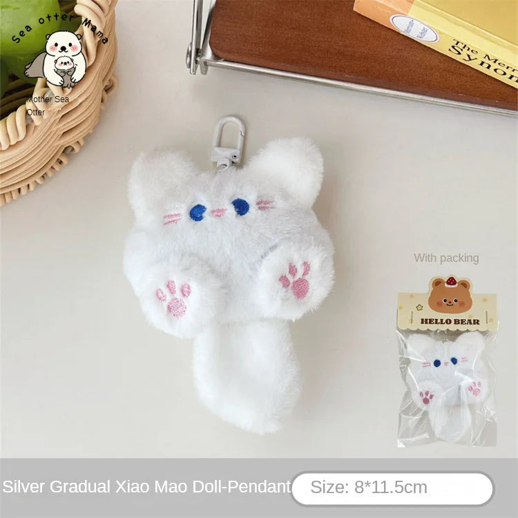 Cute Plush Cat Doll Pendant Girl Backpack Doll Pendant Couple Bag Keychain Decorative Gift Pi-Mart