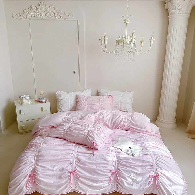 Bonenjoy Bedding Set Simple Style Bedclothes Skin-friendly Bedsheet Set Single/Queen/King Size Bed Linen Set juegos de sábanas LadyShow.Store