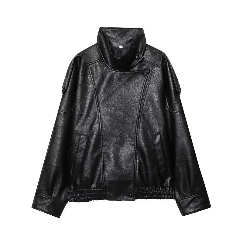 MUJER Faux Leather Jackets for Women Oversize Women's Bomber Jacket Fashion Winter Womens Coats Outerwears Demi-season Jackets LadyShow.Store
