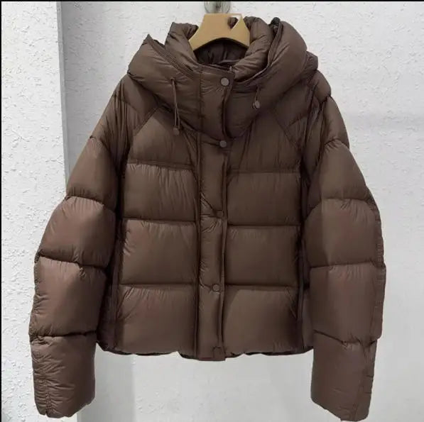 ZAROY Women's Thick Warm Cotton Jacket With Rhinestones Winter Casual Stand Collar Zipper Pocket Down Coat Puffer куртка LadyShow.Store