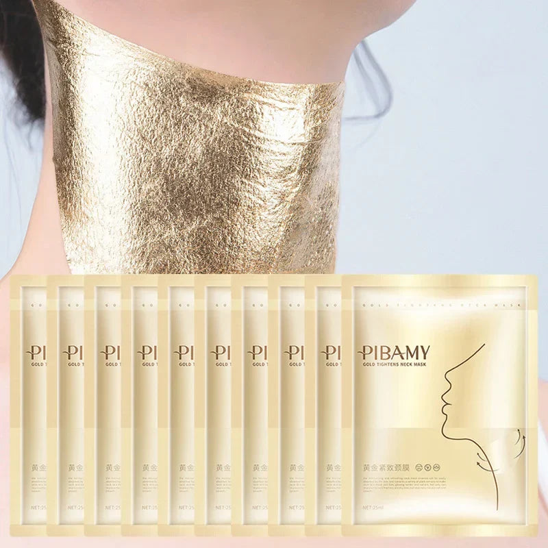 Gold Firming Neck Mask Moisturizing Nourishing Brightening Hydrating Neck skincare Masks Beauty Necks Skin Care Products Tri Light Beauty