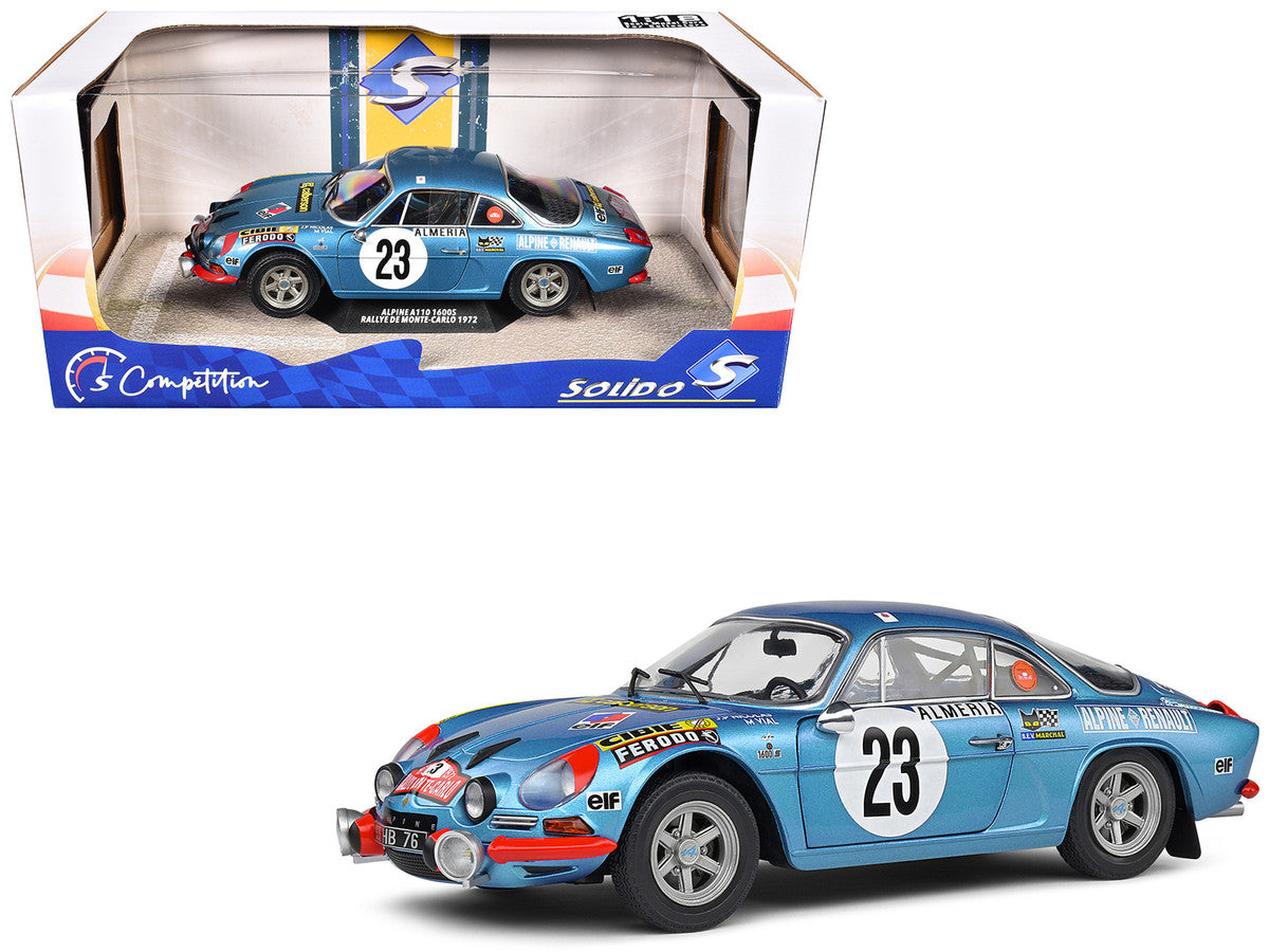 Alpine A110 1600S #23 Jean-Pierre Nicolas - Michel Vial "Rallye Monte-Carlo" (1972) "Competition" Series 1/18 Diecast Model Car by Solido LuxuryLifeWay Online Store