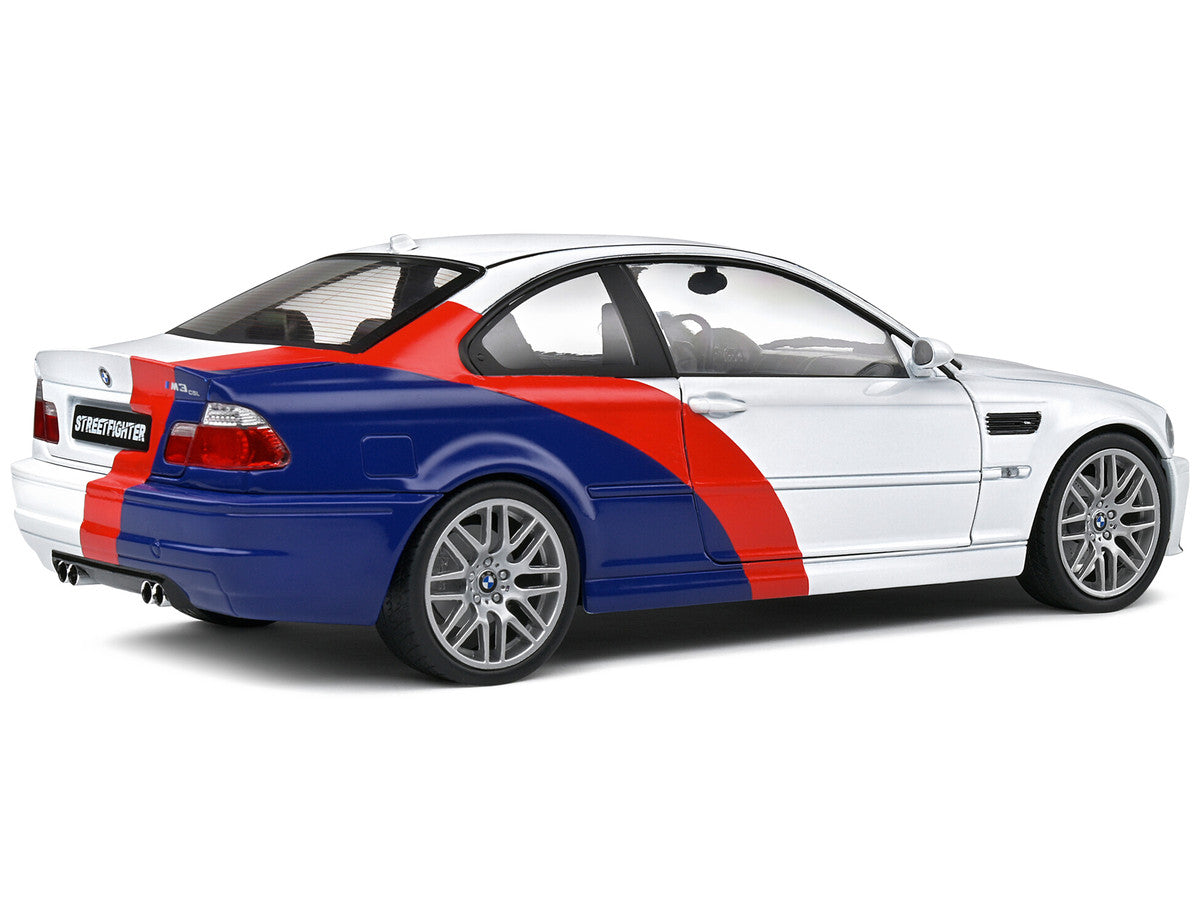 2000 BMW E46 M3 "Streetfighter" White with Blue and Red Graphics 1/18 Diecast Model Car by Solido LuxuryLifeWay Online Store