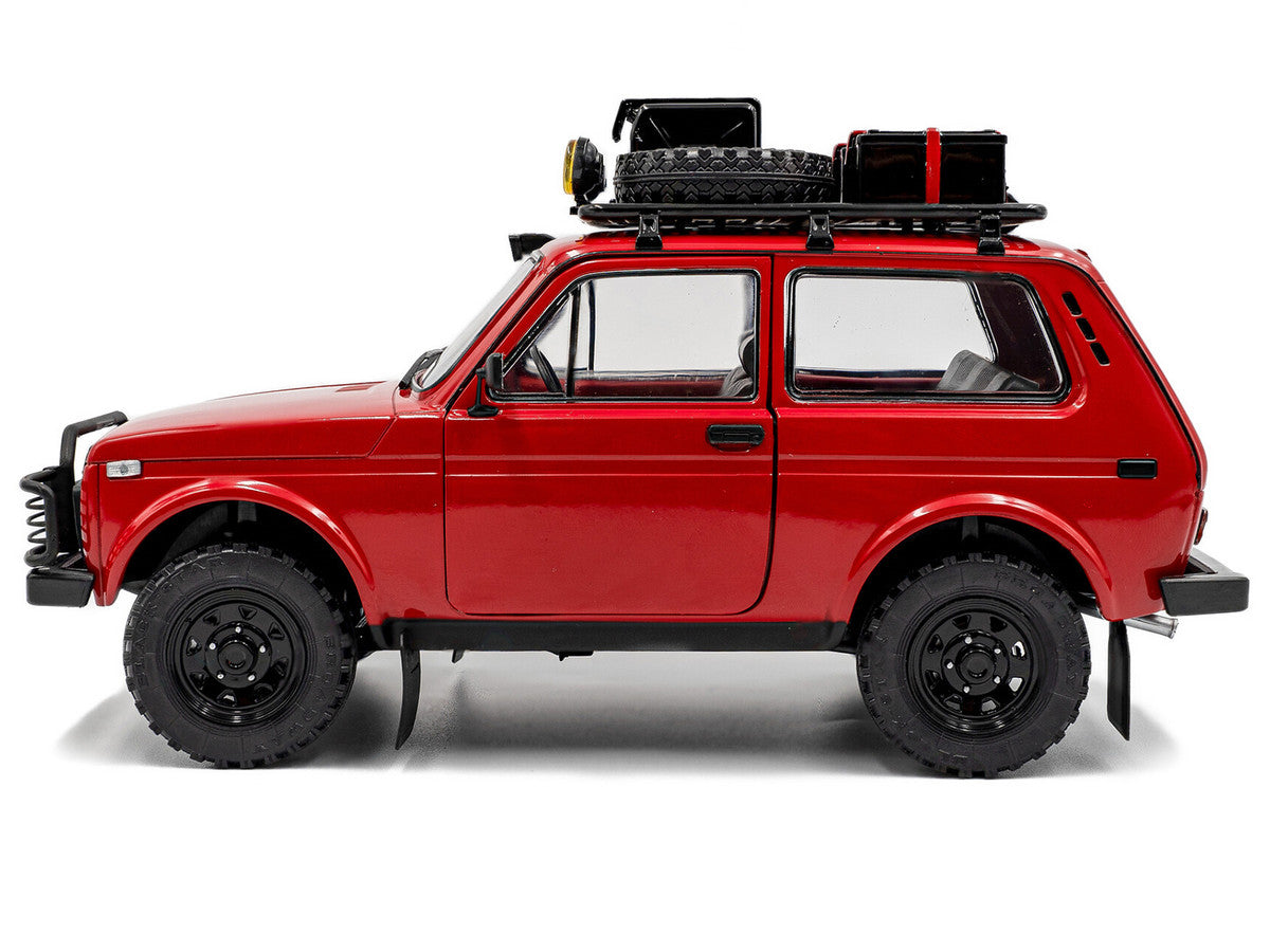 1980 Lada Niva Red with Roof Rack and Accessories 1/18 Diecast Model Car by Solido LuxuryLifeWay Online Store