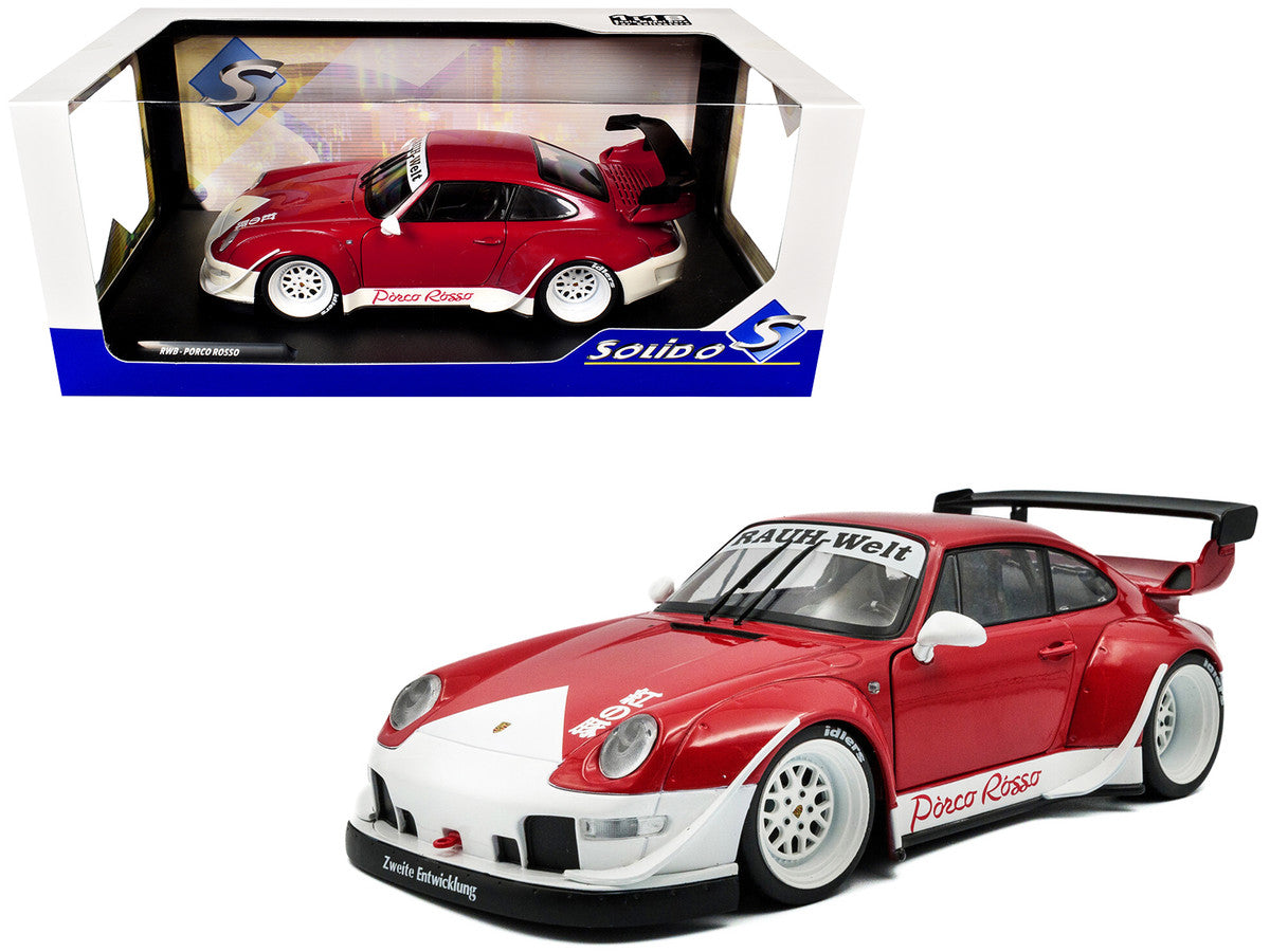 2020 RWB Bodykit "Porco Rosso" Red and White 1/18 Diecast Model Car by Solido LuxuryLifeWay Online Store